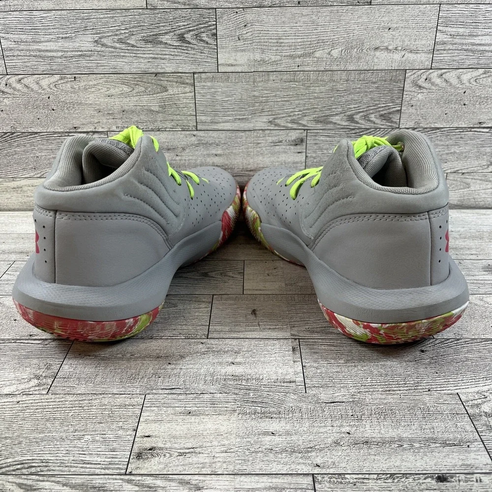 Under Armour Jet 21 3024794-106 Gray Green‎ Pink Athletic Shoes Youth Size 7Y
